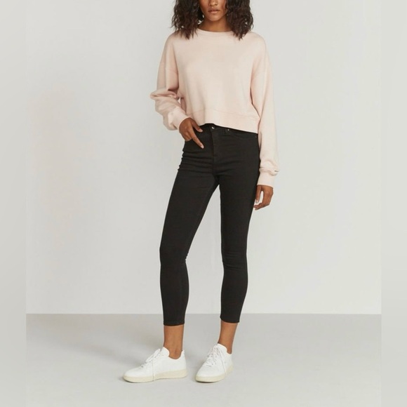 Ninety Percent Pink Sweatshirt Boxy Oversized Athleisure Organic Cotton Pullover - Picture 2 of 10